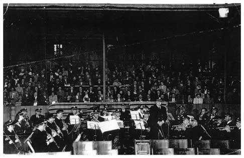 Petaluma Municipal Band at the fairgrounds, ca. 1946