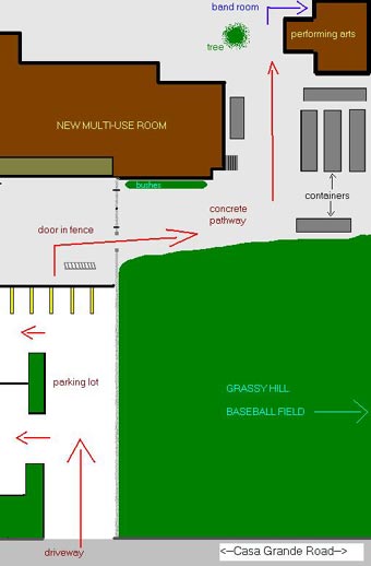 Map to Casa Grande band room